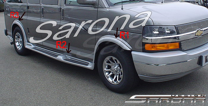 Custom Chevy Express Van  Short Wheel Base Running Boards (2003 - 2024) - $1350.00 (Part #CH-003-SB)